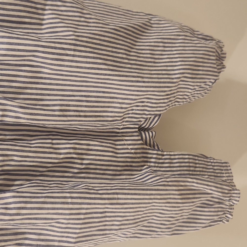 Janie and Jack Blue and White Striped Romper - Picture 4 of 5